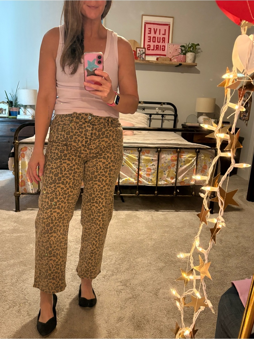 American Eagle Outfitters Leopard Print stovepipe jeans - Tan & Black